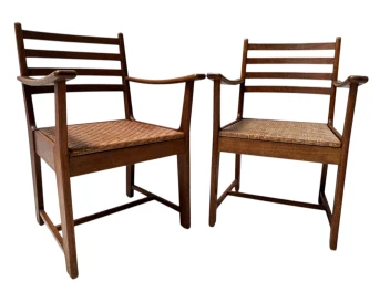 Two Modernist Art Deco Armchairs by Bas van Pelt for My Home, 1930s